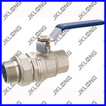 J2003 Forged Brass Ball Valve,1",Female&Male Thread,Nickle Plated,With Male Union